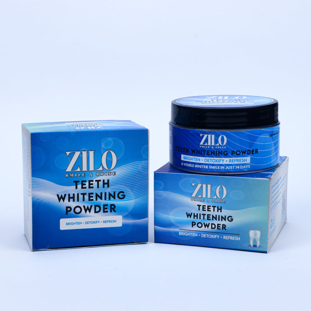 Zilo Teeth Whitening Powder – Smile & Shine Naturally | Enamel-Safe, Fresh Mint Formula